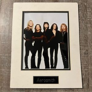 Vintage Aerosmith Photo on Board frame and plaque